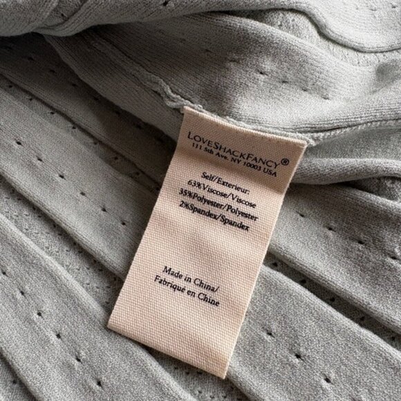 NWT LoveShackFancy Evaluna Stretch Pointelle Mini Dress Eau De Nil | size XS - Picture 11 of 13